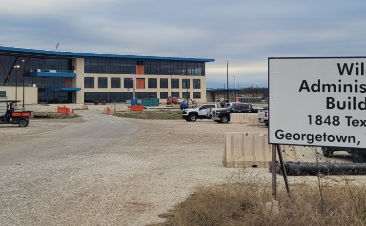Exterior work, including Windows, doors and roofing, were completed on the new Williamson County administrative building in December.