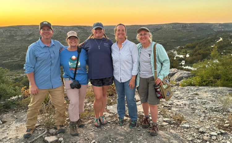 County Extension Agent Shelley Franklin, second from left, stands with some of the Good Water Master Naturalist at the Devil’s River.