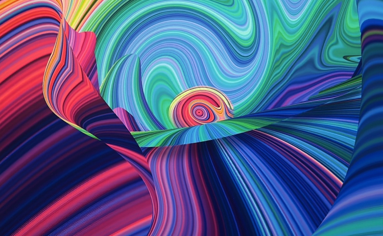 “Wormhole” by Ken Johnston is currently on display as part of the Round Rock Image Creators “Geometries: Exploring Shapes” exhibit at the library.