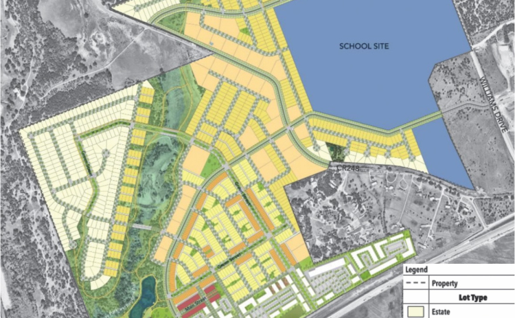The Heirloom development, located at the intersection of Ronald Reagan Boulevard and County Road 248, will have single- and multi-family housing, commercial businesses and a GISD school. (Courtesy City of Georgetown)