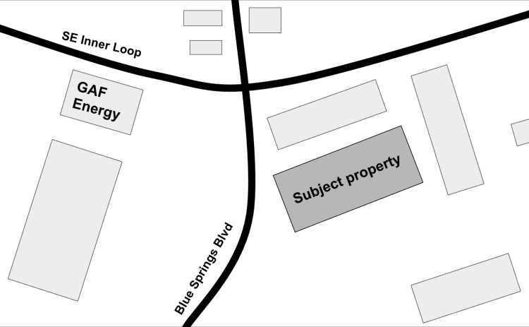 This map shows the subject property that could potentially see a tax abatement in the future.