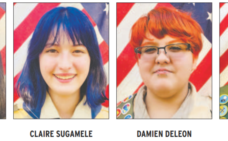 The four new Eagle Scouts with Georgetown Scouts BSA Troop 4050 are Arnia Venkatesan, Claire Sugamele, Damien DeLeon and Savannah Heron.