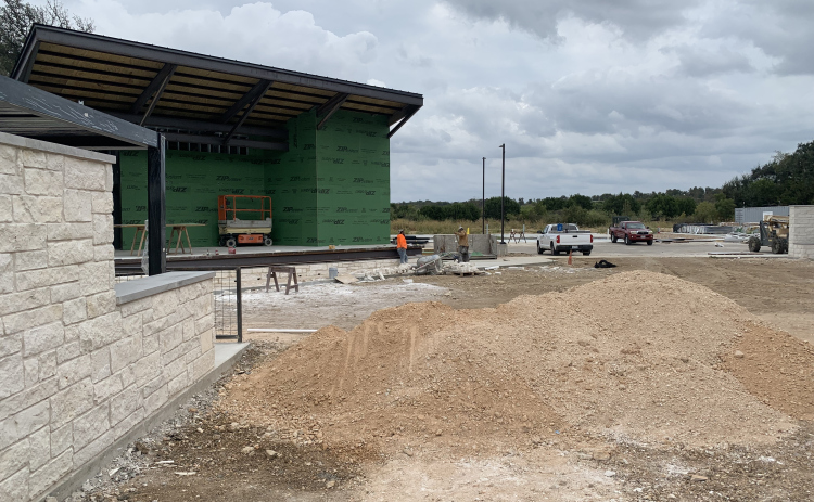 Near the entrance will be the stage for shows, a synthetic turf lawn and private cabanas on the left and right sides of the stage. (Photos by Kaitlyn Wilkes)