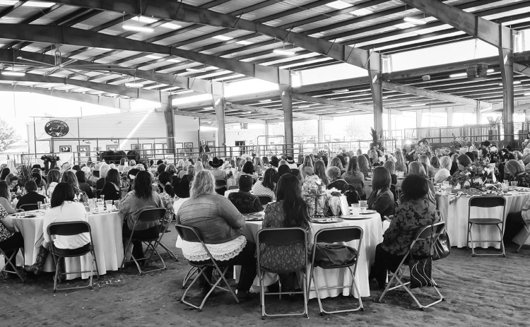 More than 300 women wearing all manner of cowgirl outfits attended a festive Cowgirl Bruncheon Saturday, November 5, to celebrate Barbara Brightwell being honored with ROCK’s first “Courage and Grit Award.”