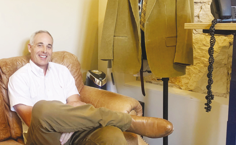 Georgetown Mayor Josh Schroeder in his office at Sneed, Vine &amp; Perry, P.C. on the Square. Mr. Schroeder began his first term in the mayoral seat in November of 2020 and plans to run for the position again. BRIGID COOLEY